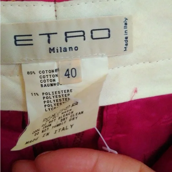 Vintage Etro Milano Pants, Size 40/ US XS - Picture 5 of 8